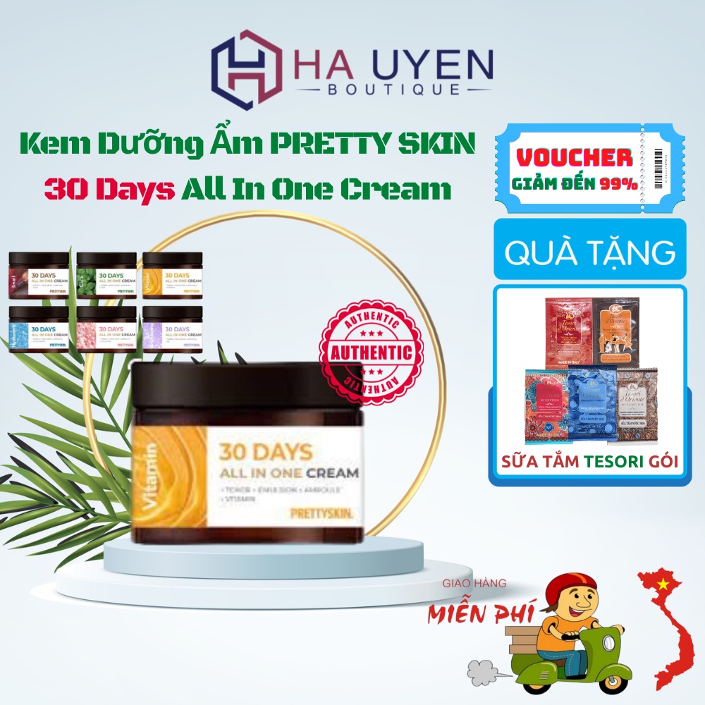 Pretty SKIN 30 Days All In One Cream, Deep Moisturizing & Reduces Dark