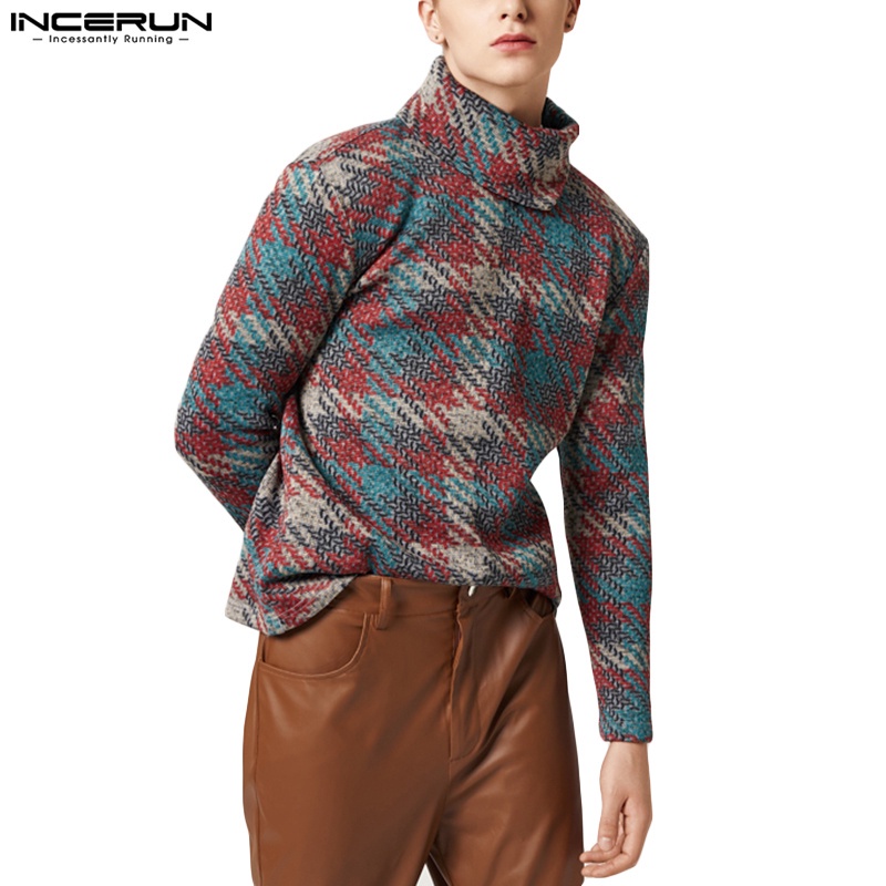 Checkered turtleneck outlet