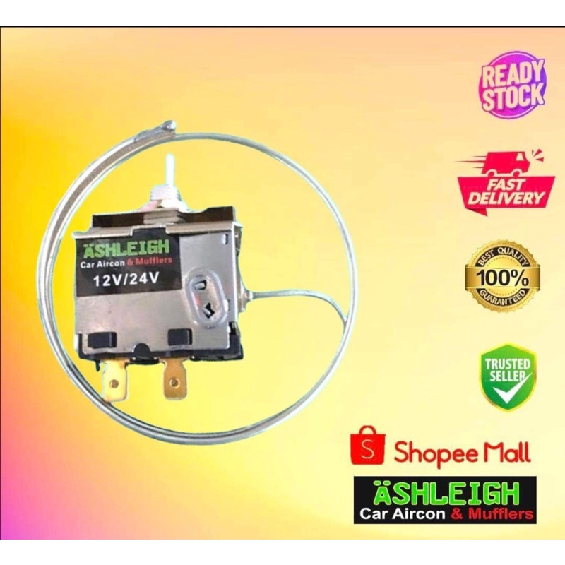 Ashleigh Car Aircon Thermostat Mechanical ALUMINUM parts Airconditioning universal 12v 24v