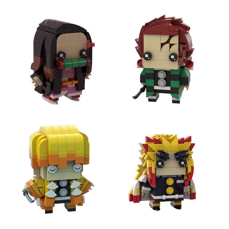 Moc Demon Slayer Anime Character Brickheadz Figure Building Block Toys ...