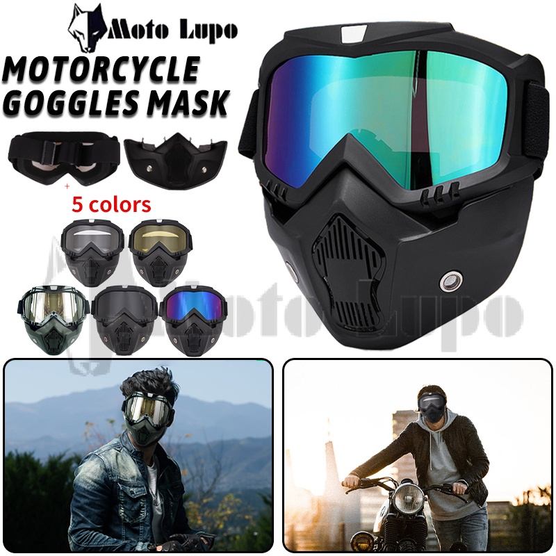 Motorcycle Goggles Mask Motorcycle Helmet Goggles Removable Mask Open