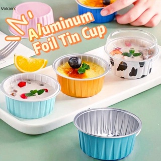 50pcs Foil Cupcake Liners with Lids Round Aluminum Muffin Cake Holders Pans Baking  Cups Tray 5.5oz Heat Resistant Cake Cups 2023 - AliExpress