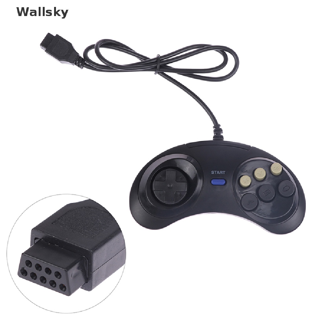 Wallsky> Classic Wired 6 Buttons Joypad Handle Game Controller For SEGA