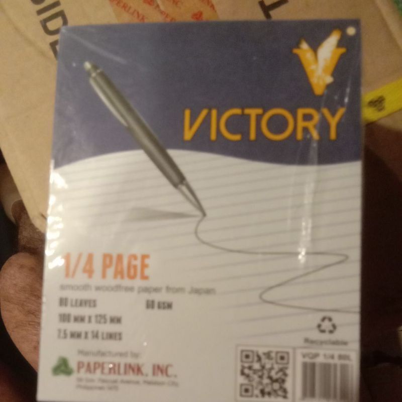 victory 1/4 pad paper 10pads in 1ream for only 100 pesos magandang ...