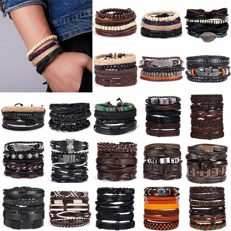 Original Tribe Punk Rock Leather Bangle Bracelet With Rivets - Adjustable For Men & Women - View #9