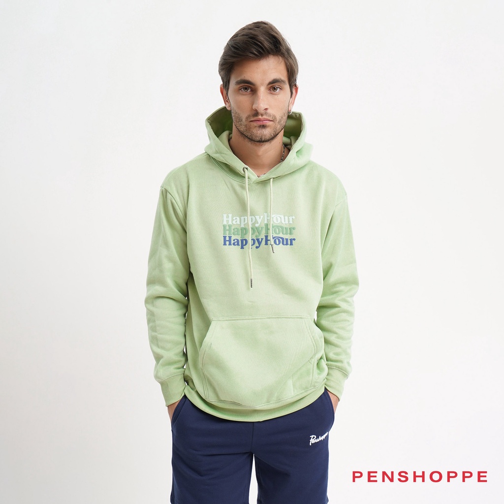 Happy Hour Relaxed Fit Hoodie For Men (Seafoam Green