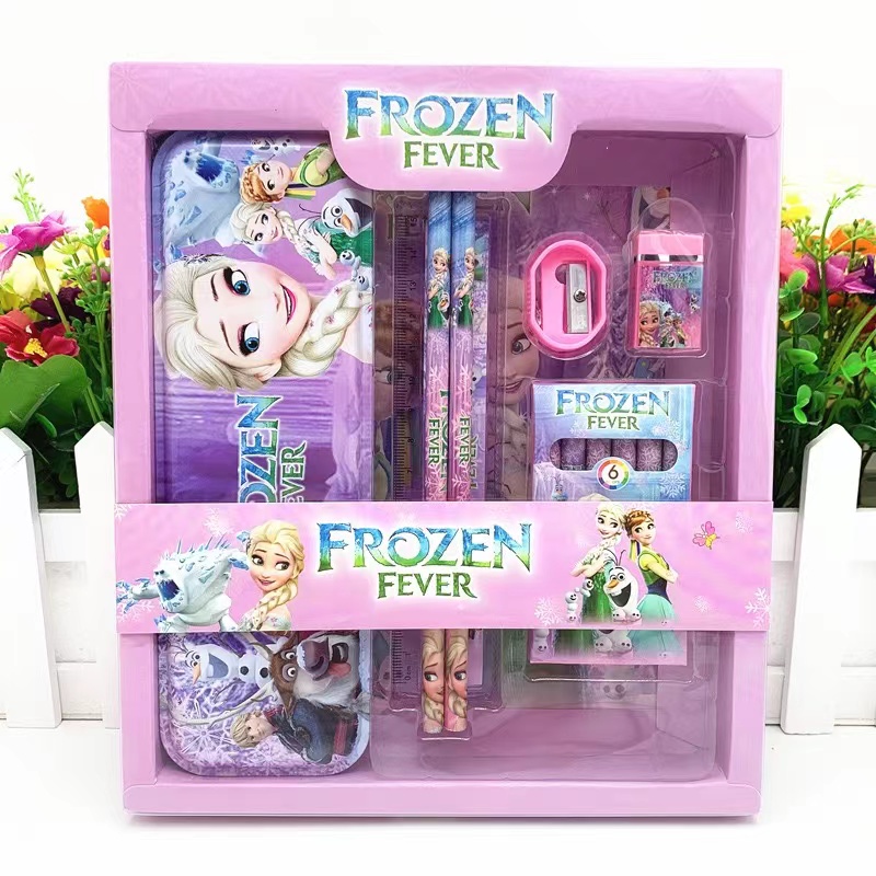 12in1 Cartoon Kids Stationery Set Frozen Doraemon Ruler Spiderman ...