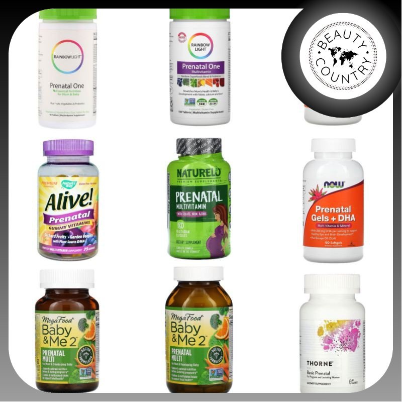 Beauty Country Prenatal Multivitamin Rainbow Light, Now, Alive, Naturelo, MegaFood Baby & Me 2