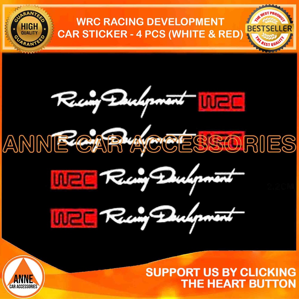 WRC Racing Development Sticker Emblem Decals Sticker 4PCS | Shopee ...