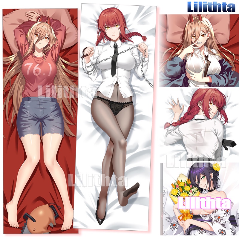 Dakimakura Pillowcase Chainsaw Man Makima Himeno Power Game Anime Character Pillow Cover Cartoon