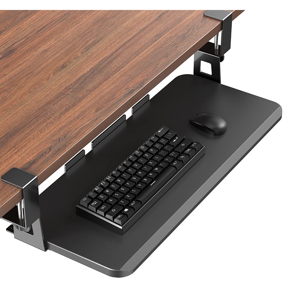 HUANUO Metal Clamp Mount Under Desk Slide Keyboard Tray Shopee