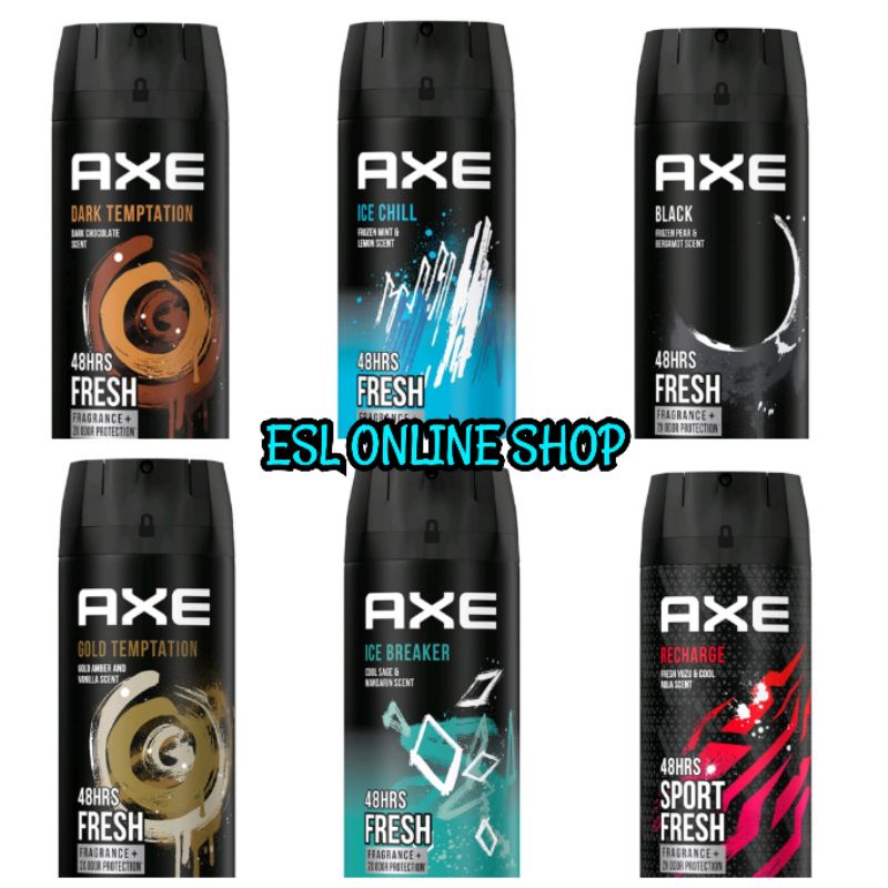 Axe Body Spray Dark Temptation / Black / Ice Chill / Gold Temptation / Ice Breaker 150ml