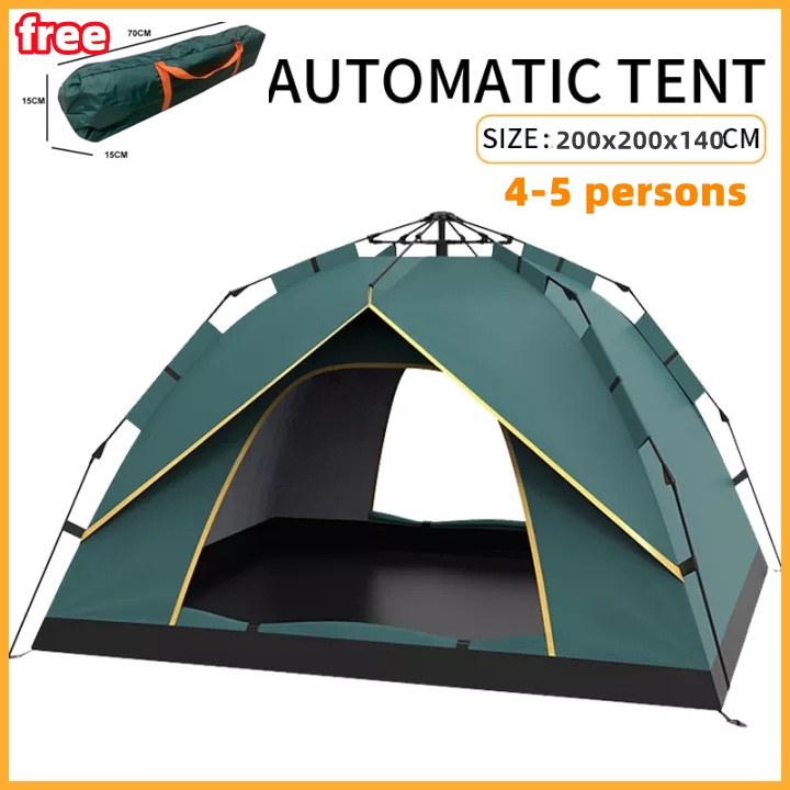 Waterproof Automatic 4 5 Person Outdoor Camping Tent Two Doors Double Layer Tent Outdoor Waterproof Shopee Philippines