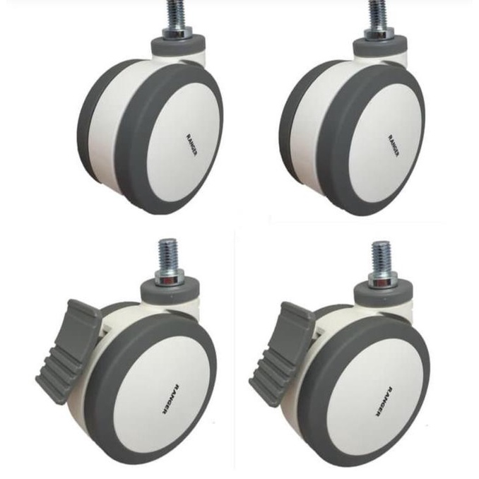 4 Inch Hospital Wheel Twin Wheel Plain Brake Twin Wheel/Ranger Hospital ...