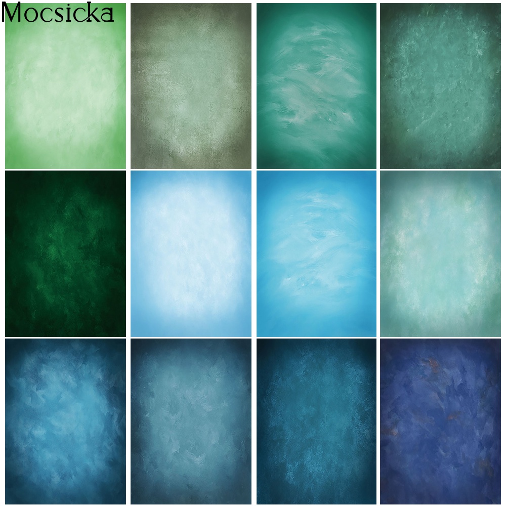 Blue Abstract Texture Photography Backdrop Green Solid Color Portrait ...