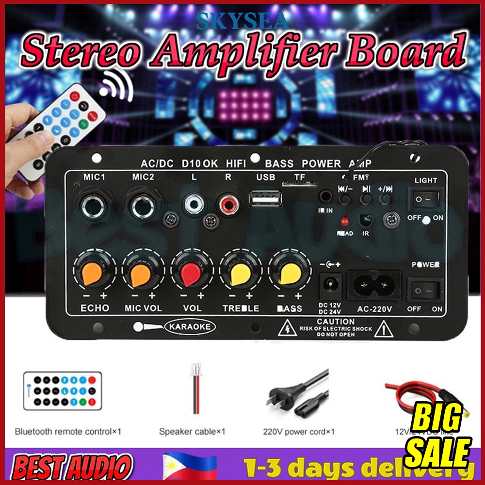 Digital Bluetooth Stereo Amplifier Board Subwoofer Dual Microphone