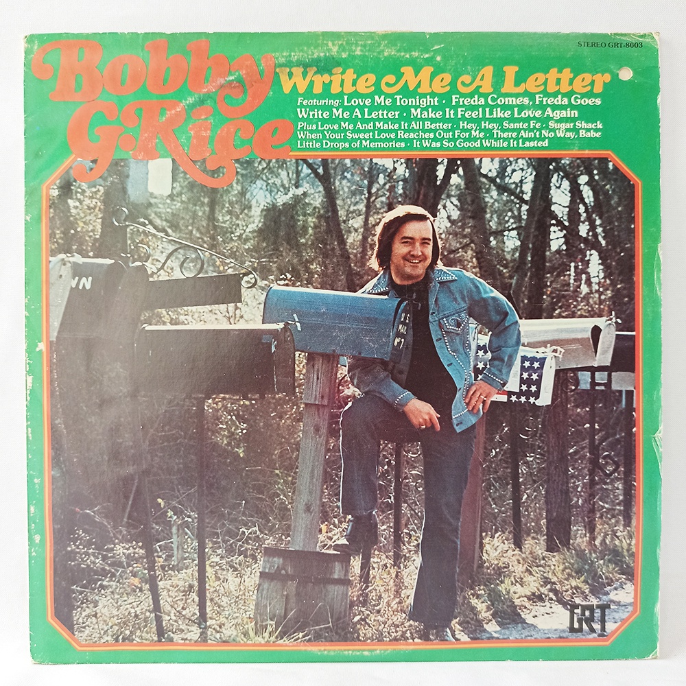 Bobby G Rice Write Me A Letter Vinyl Record Plaka Lp Album Country