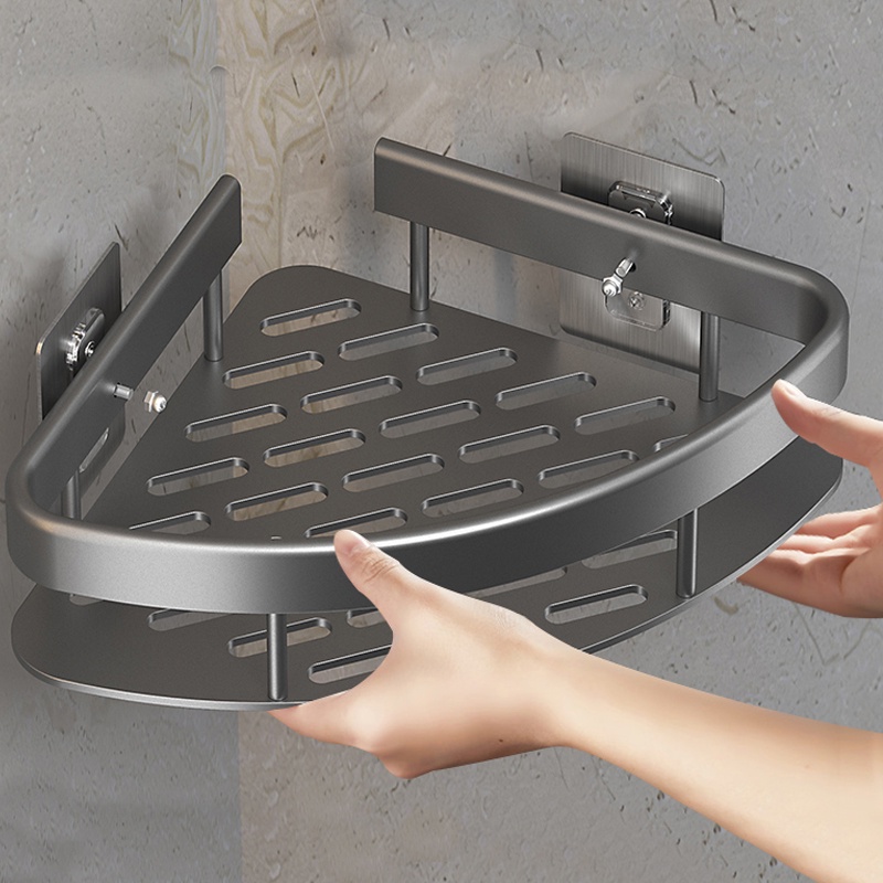 YUN JIE YA Free Punch Aluminium Bathroom Toilet Storage Rack Hanger ...
