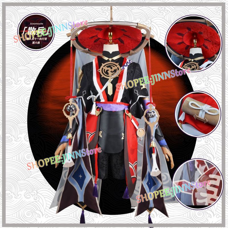 -JN-Game Genshin Impact Scaramouche Cosplay Costume Cosplay Party Suit ...