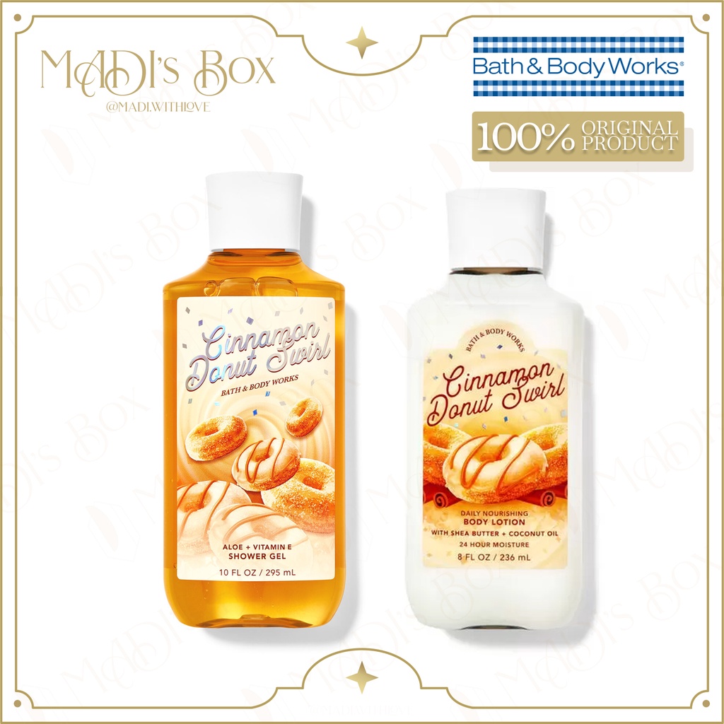 Bath & Body Works Cinnamon Donut Swirl Lotion 236 ml Shower Gel 295