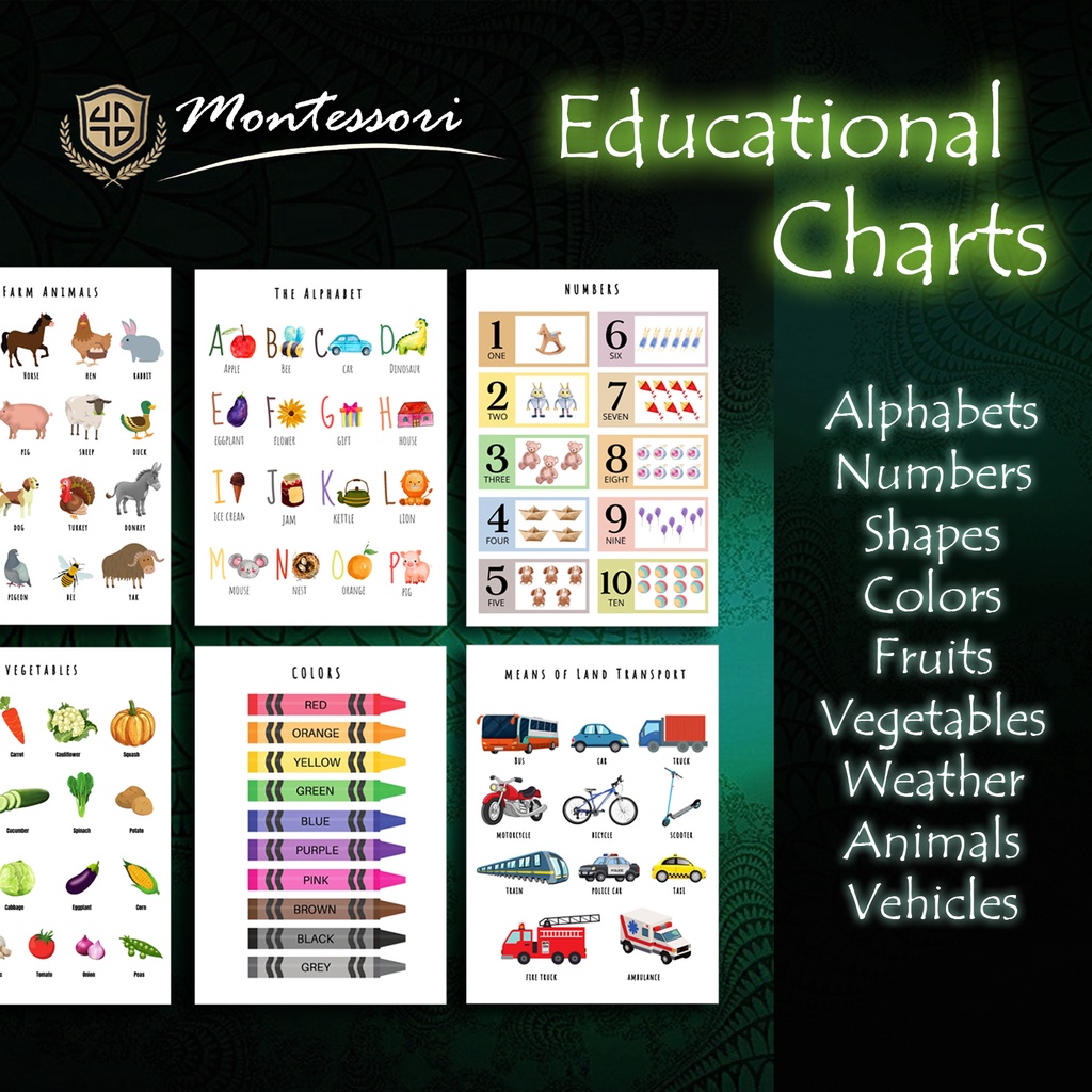 Preschool Educational Chart Posters | Shopee Philippines