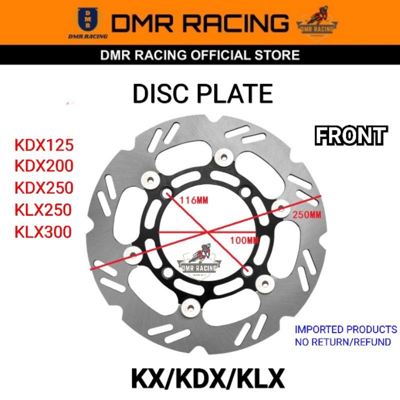 KAWASAKI KDX125/200/250/KLX250/KLX300 Front Rear Disc Plate Unit ...