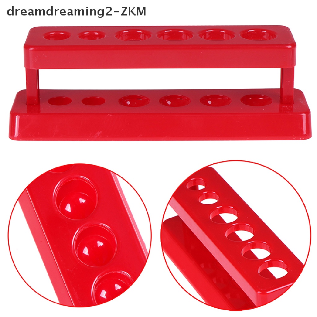 [dreamdreaming] Laboratory Test Tube Holder 6 Hole Plastic Rack Red