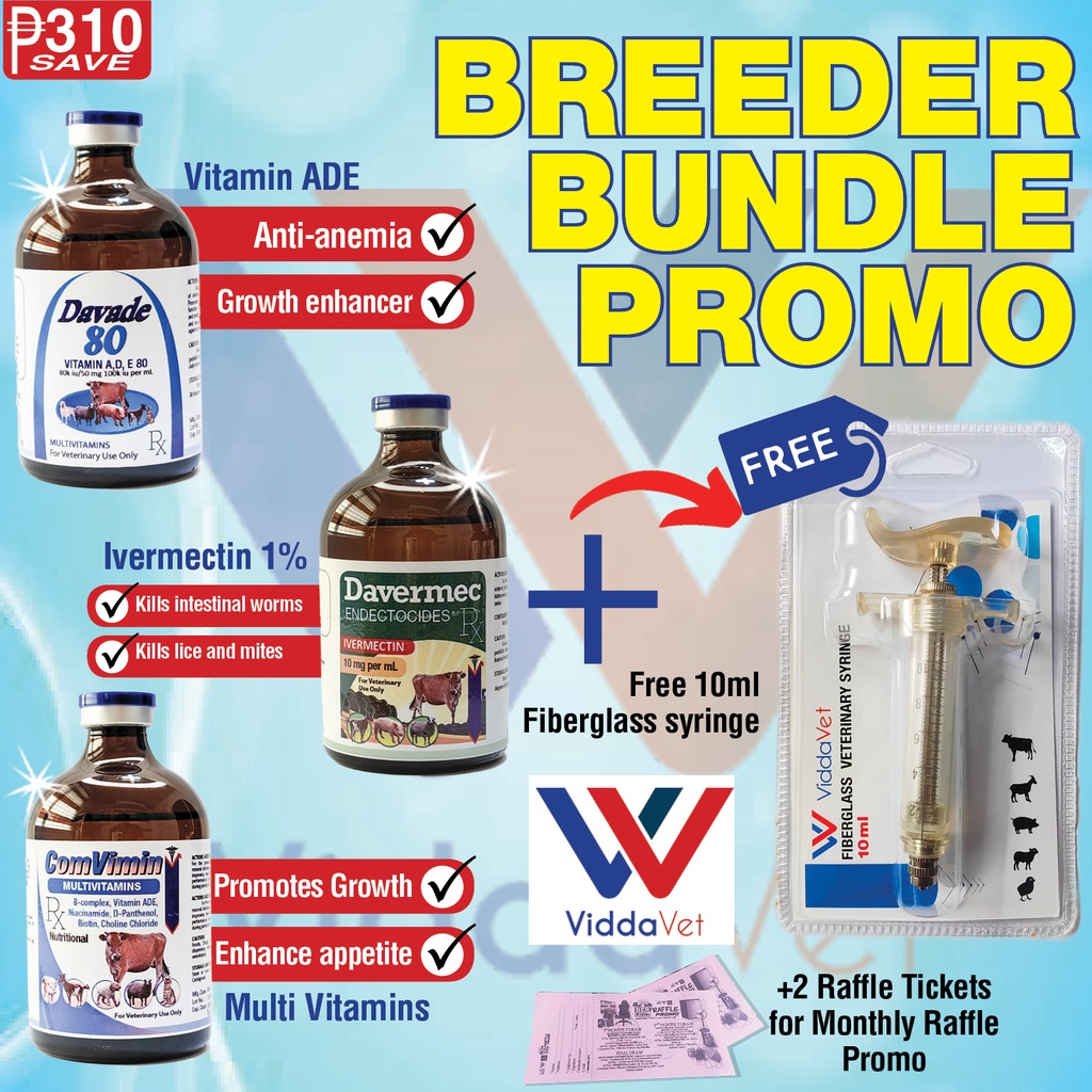 Viddavet Breeder Pig Bundle Promo Davade80 Davermec Comvimin Fiberglass ...