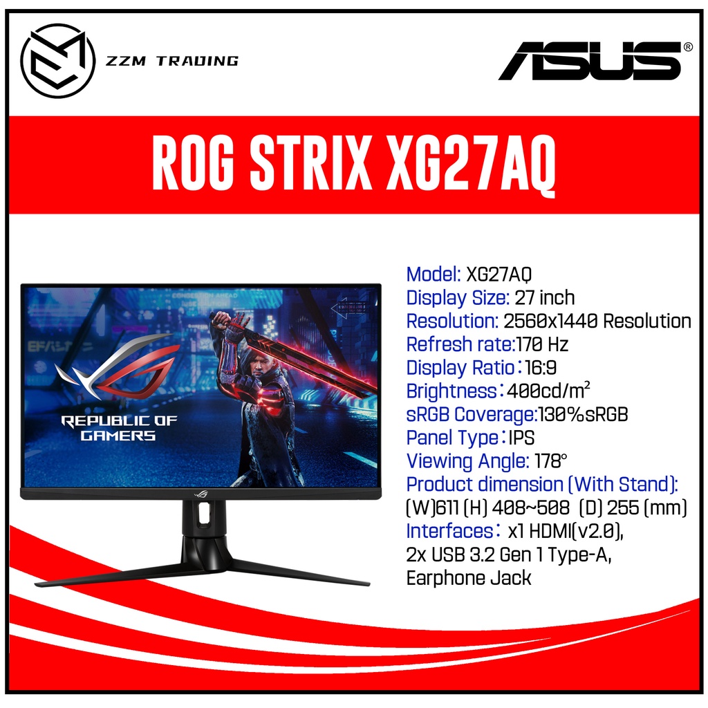 ASUS 27″ ROG STRIX XG279Q LED IPS – 170 Hz – 2K