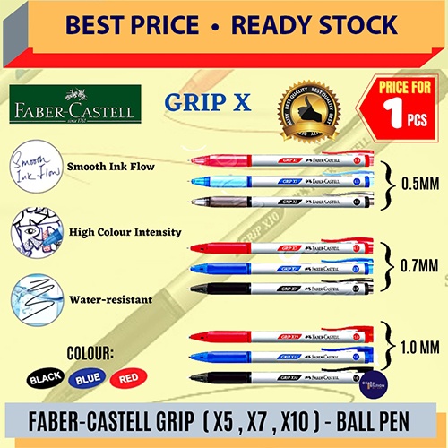 Faber Castell Grip X Ball Pen / Click Pen / Grip x5 x7 x10 / Faber