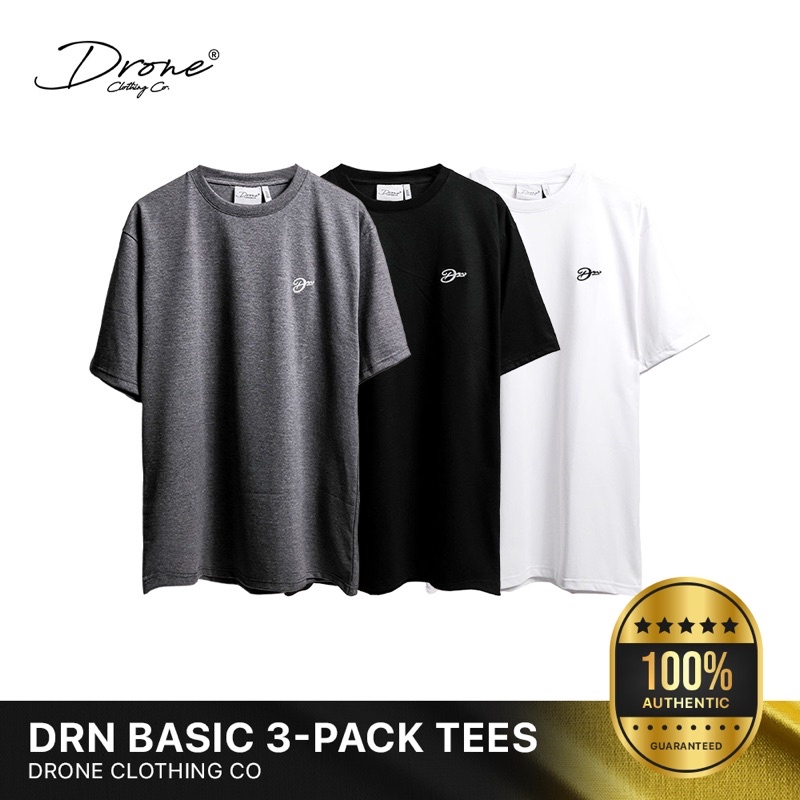 Drone Clothing Co DRN Basic 3-Pack Tees | Shopee Philippines