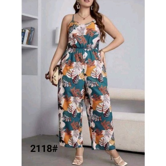 SLEEVELESS FLORAL PLUS SIZE JUMPSUIT Shopee Philippines