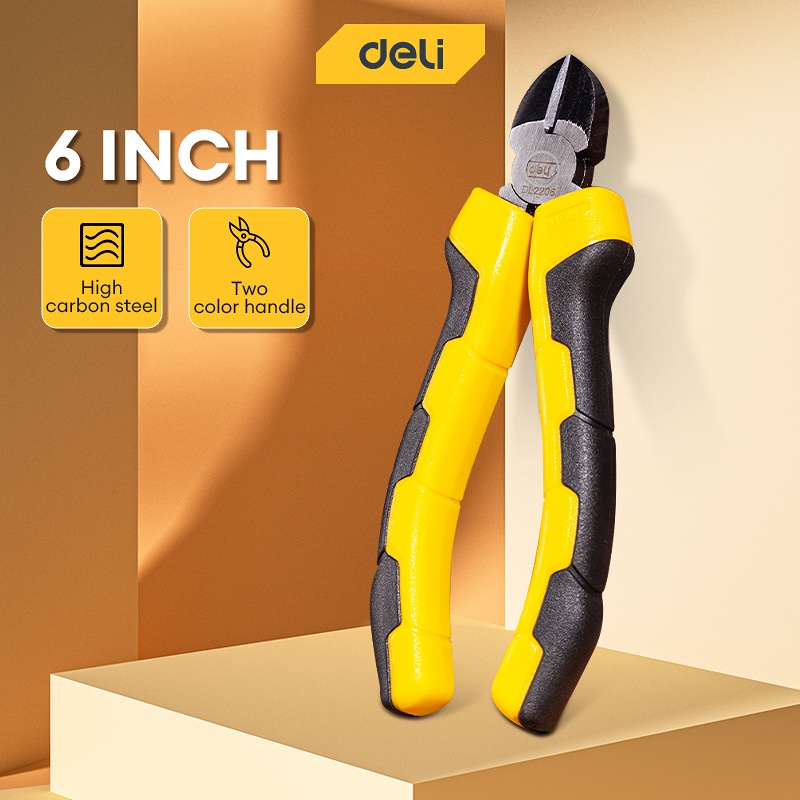 Deli 6" Diagonal Cutting Pliers HighCarbon Steel Cutter Plier/Side