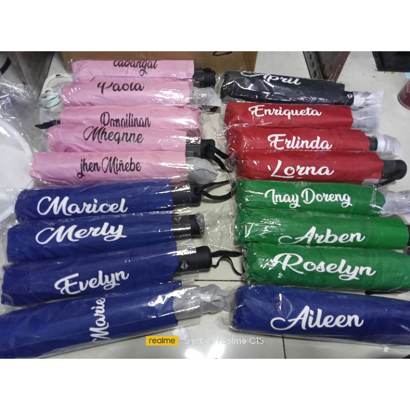 Automatic umbrella free name (50pcs) | Shopee Philippines