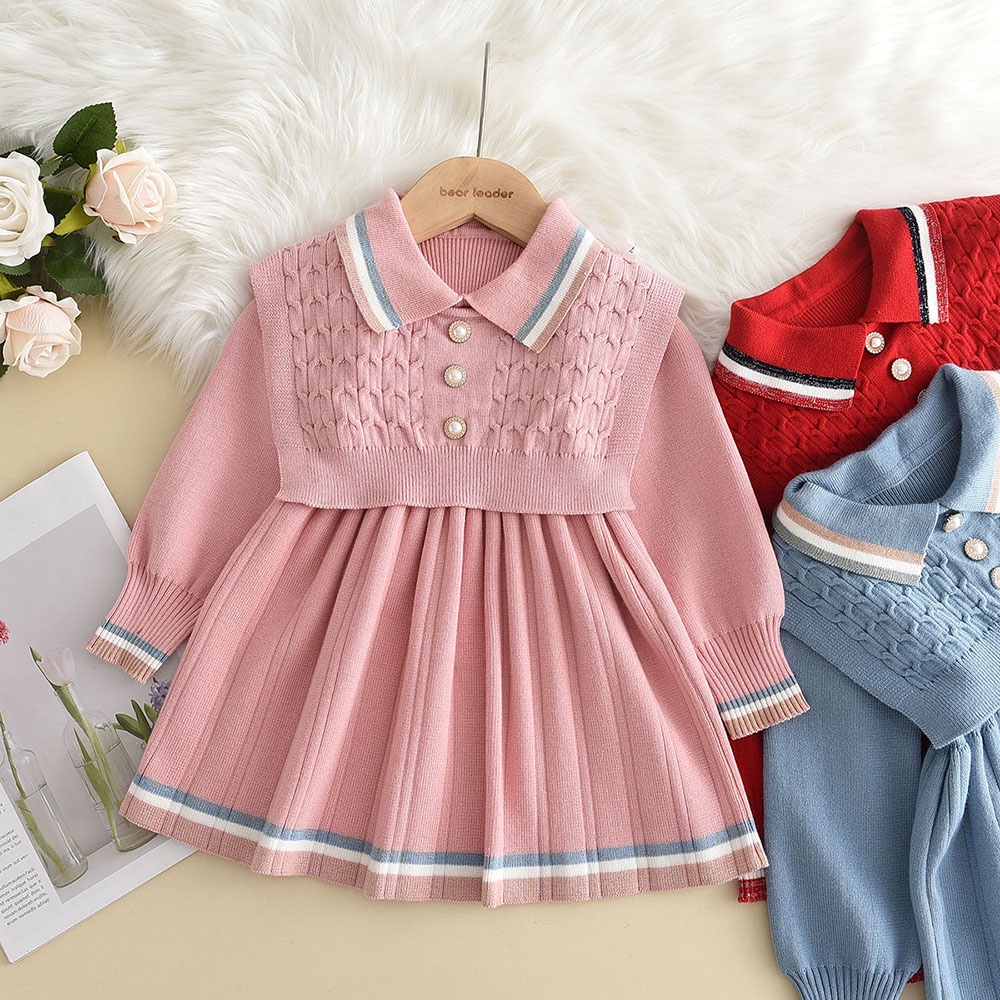 Bear Leader Sweater Skirt And Knitted Two-Piece Set 3-7 Years Old ...