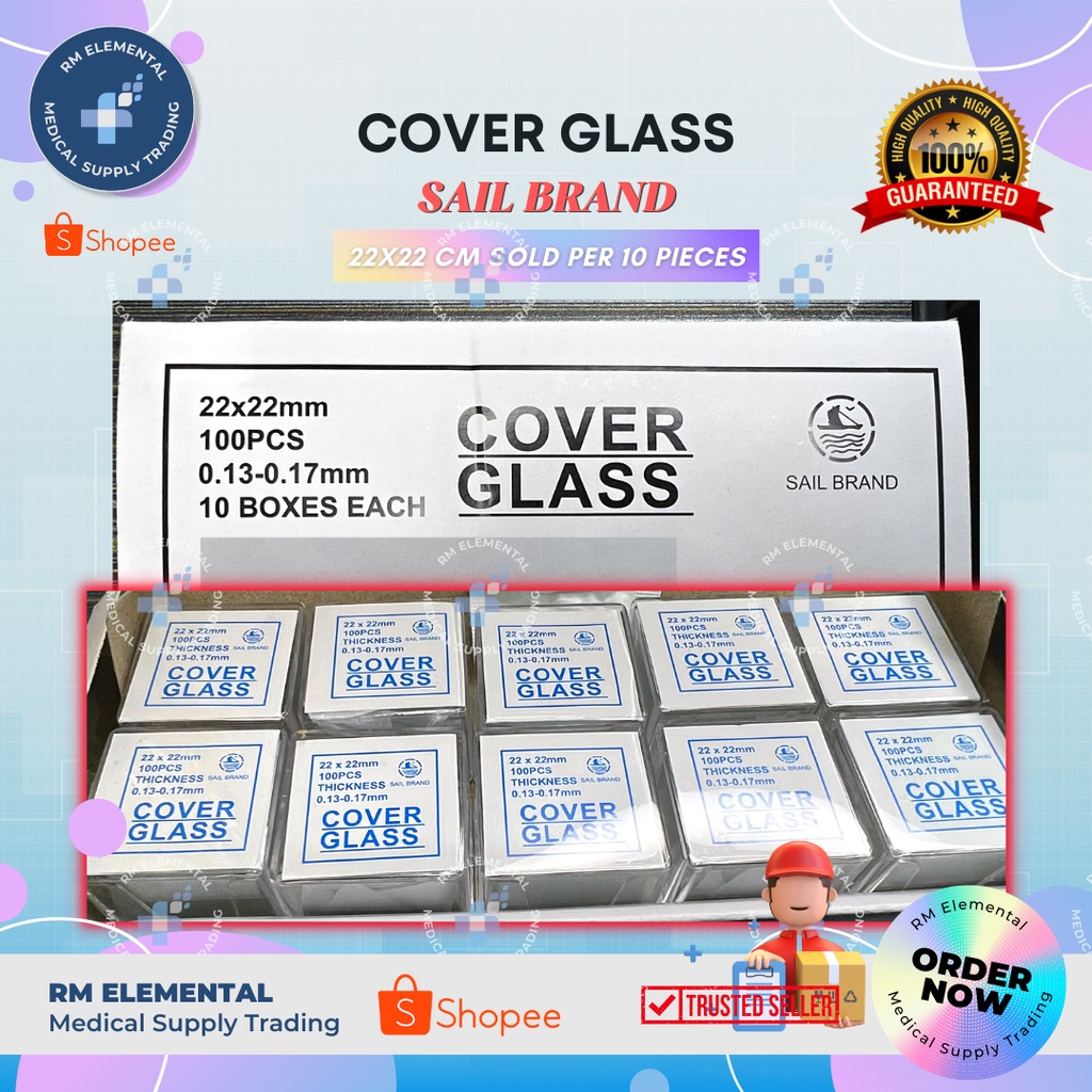 [ 10's ] Cover Glass 22mm x 22mm SAIL BRAND Sold per Box 10s | Shopee ...