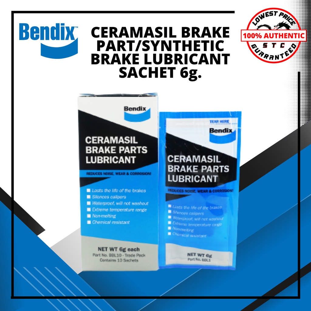 BENDIX CERAMIC BRAKE PASTE CERAMIC/SYNTHETIC BRAKE LUBRICANT SACHET 6g