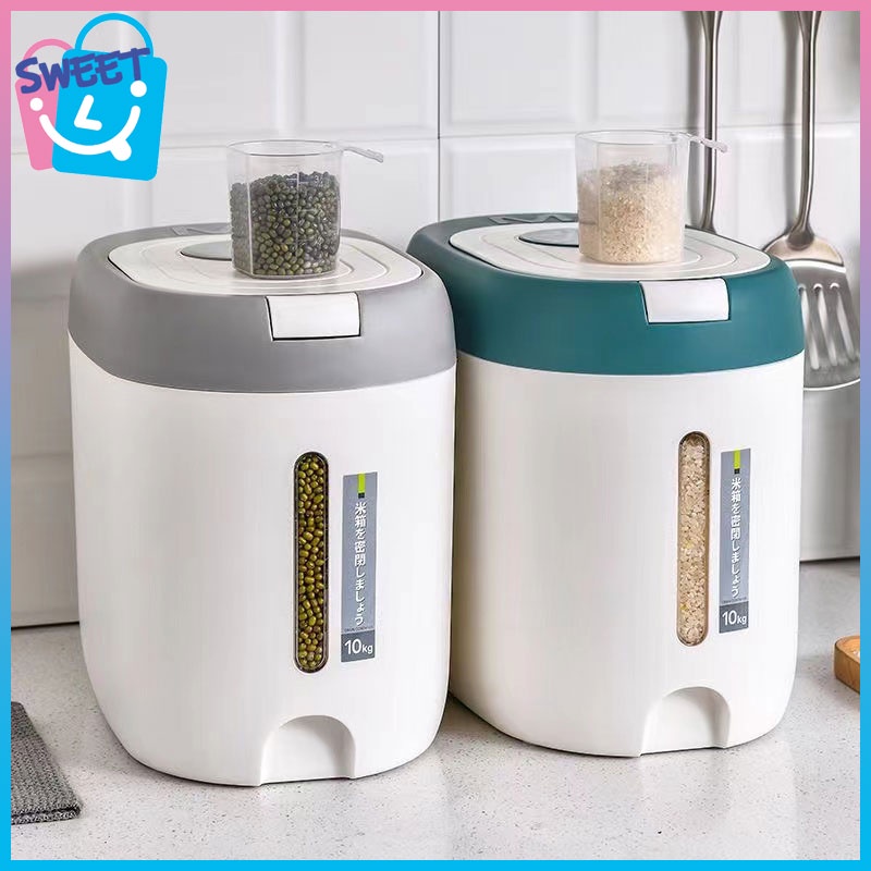 Rice storage 10KG Rice Dispenser and Storage with measuring cup sealed