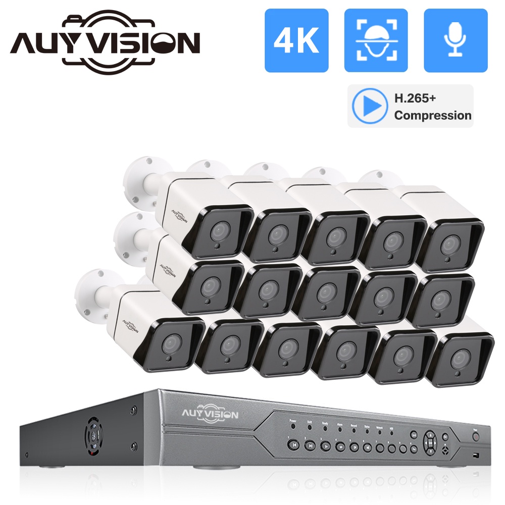 16 channel 4K Poe Face detection IP Camera Kit 48V 4K security indoor
