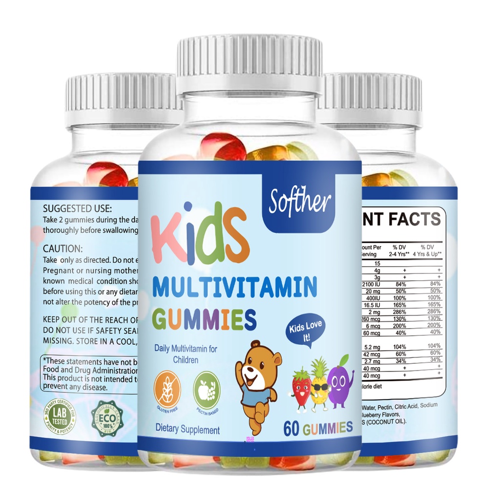 Softher Multivitamin Kids Gummies Vitamin D Boosts Bone Health