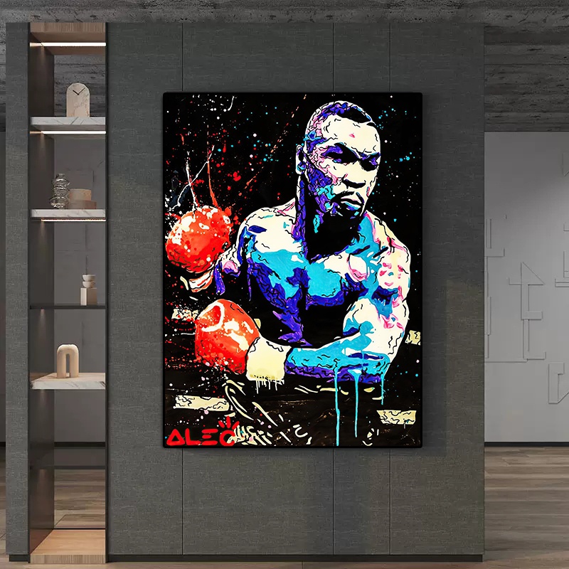 Graffiti Mike Tyson Poster Boxing Star Champion Canvas Painting Home ...