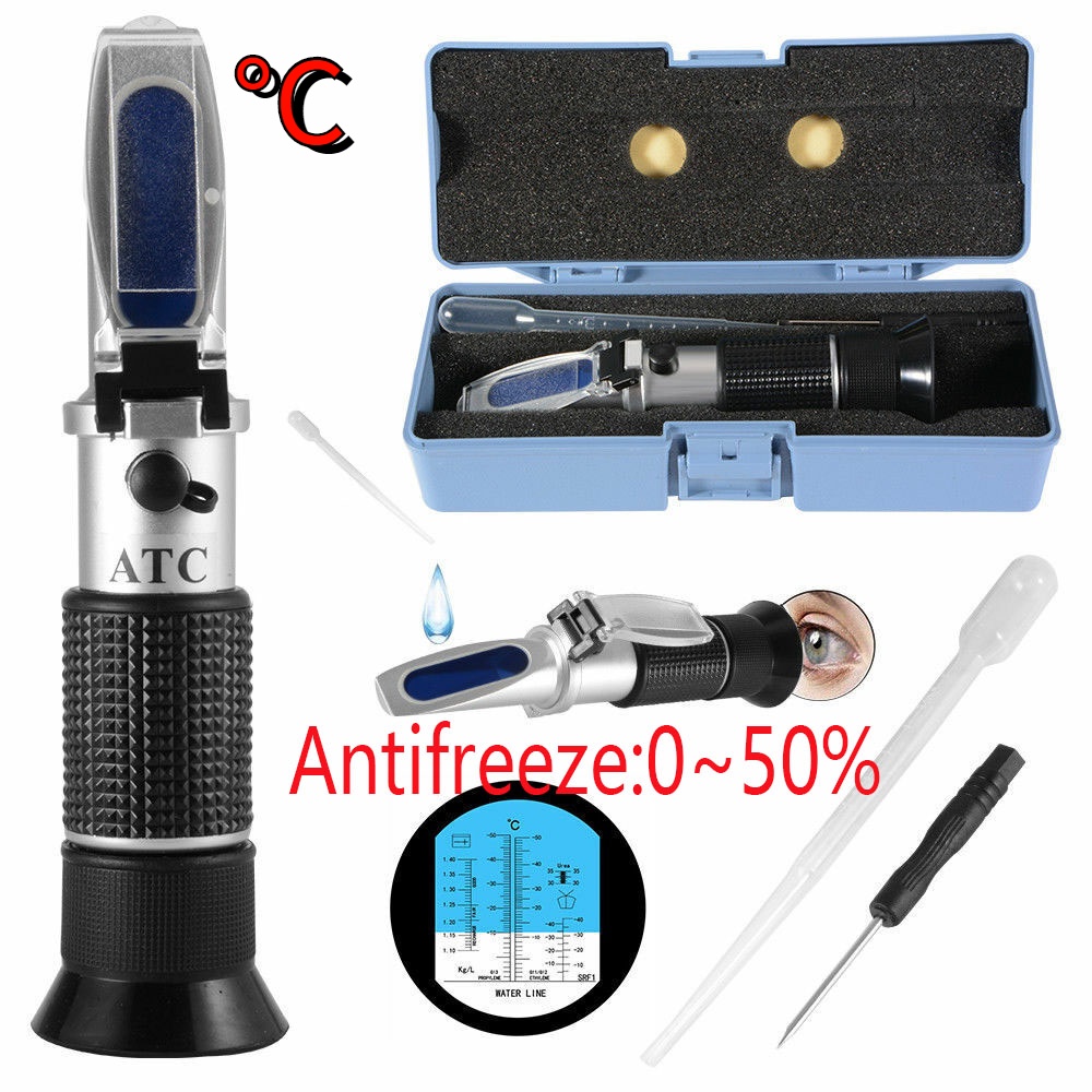 4 In 1 Antifreeze 0~50 Refractometer Coolant Tester For Checking Freezing Point Concentration 2306