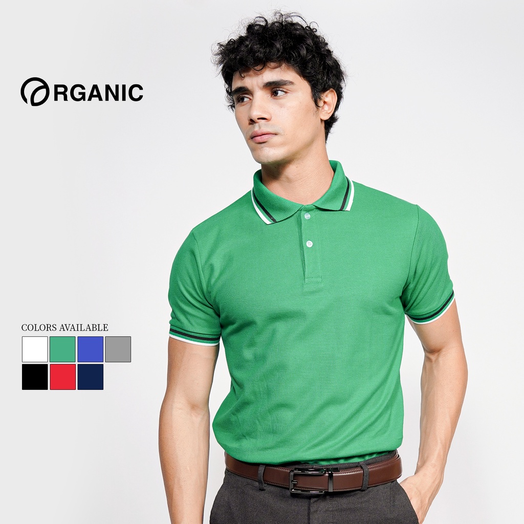 Organic Cotton Lined Polo Shirt For Men Honeycomb Black White