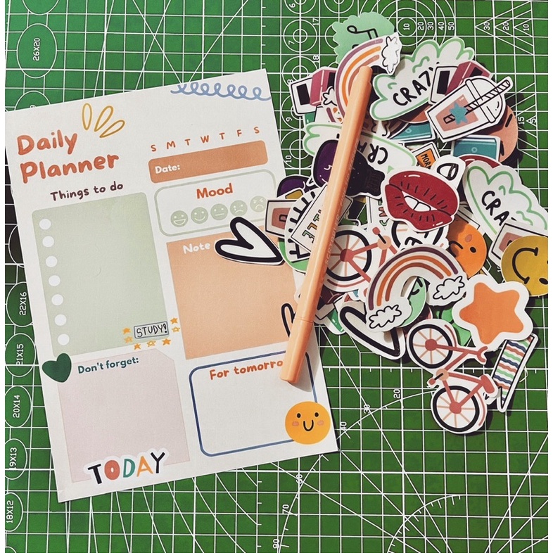 Colorful Kawaii Daily Planner Pad & Stickers | Shopee Philippines