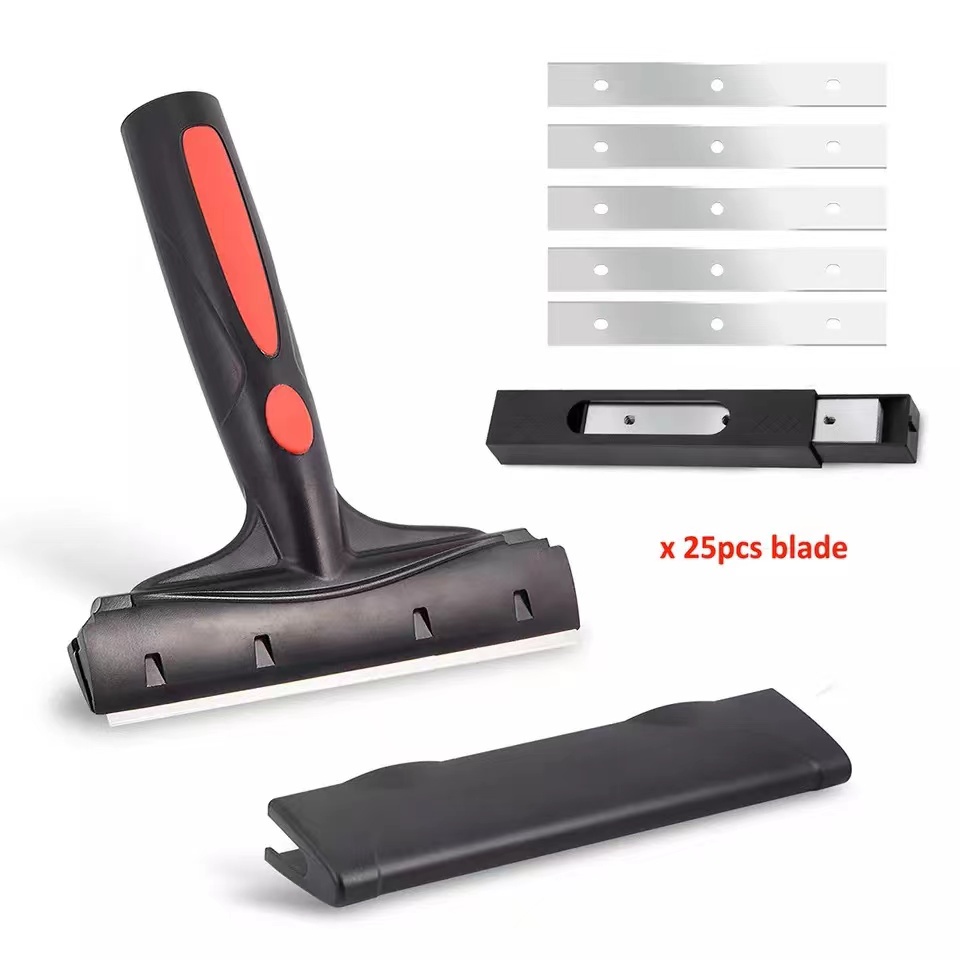 12-Pack Long Handle Razor Scrapers + 20 Blades – Decal & Sticker Removal Tool, Carbon Steel Blade, USA Seller