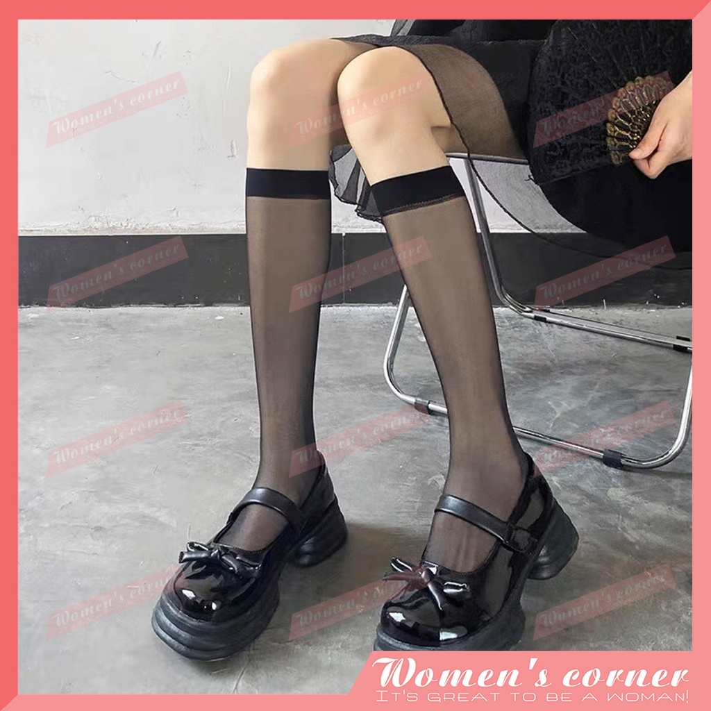 Stockings Summer ultra-thin stockings black half calf stockings nylon ...