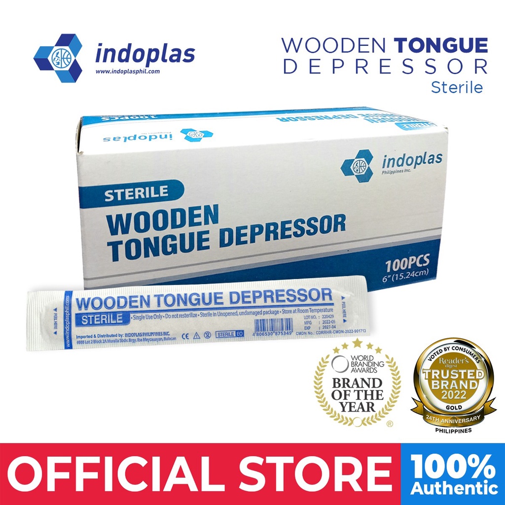 Indoplas Wooden Tongue Depressor (Sterile) | Shopee Philippines