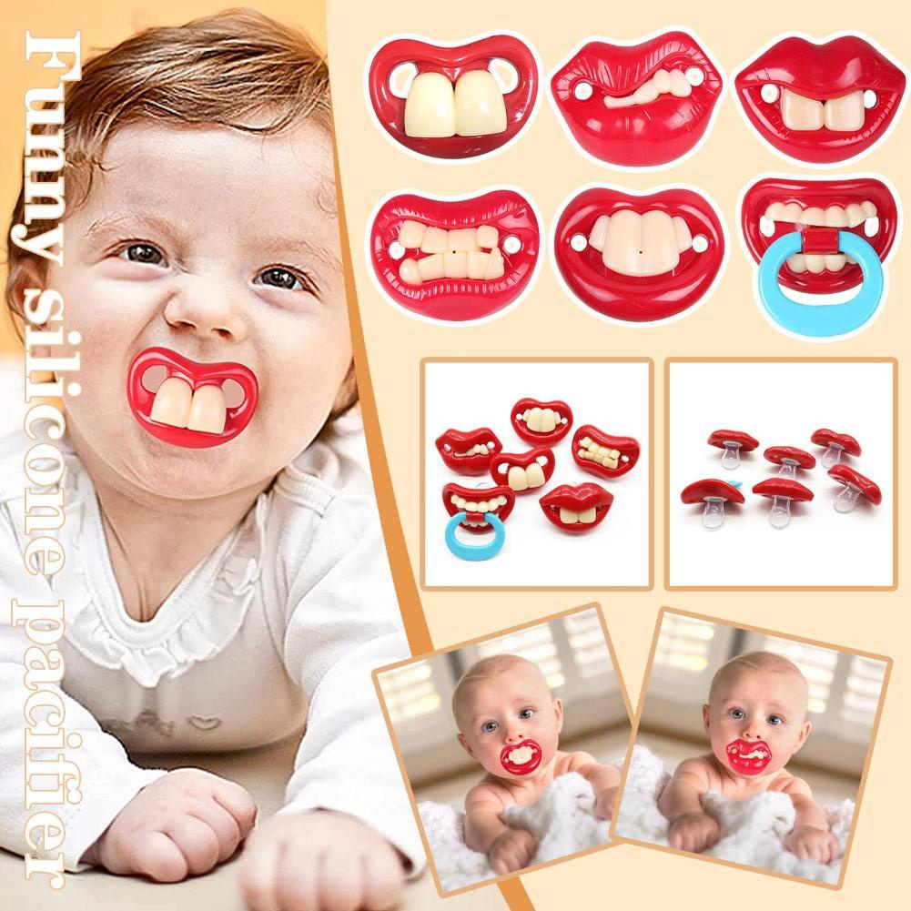 Funny Silicone Nipple Pacifier For Newborn Babies Prank Buck Teeth