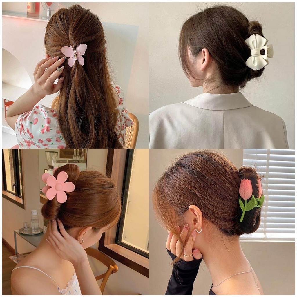 Shark Clip Butterfly Candy Color Hair Clip Back Of Head Hair Clip Grab ...