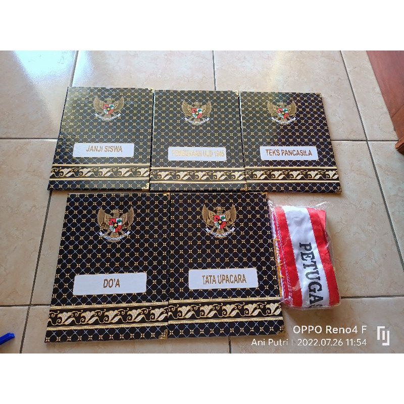 Complete sling folder. 5 black folders 10 ceremonial officer's sash ...